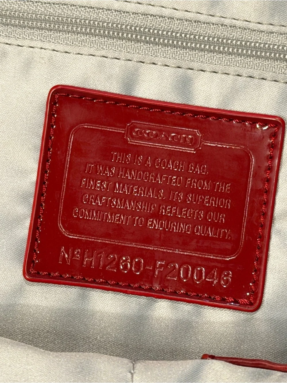 Coach F20046 Poppy Signature Canvas Backpack Red Patent